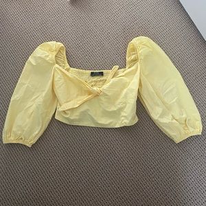 Bershka yellow crop top